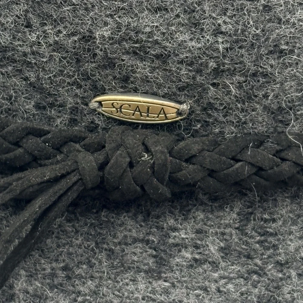 Scala Packable Wool Blend Gray Floppy Hat One Size Boho Travel EUC